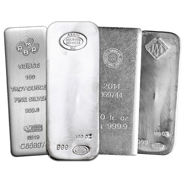 100 OZ Silver Bars - ARK Silver Gold Osmium